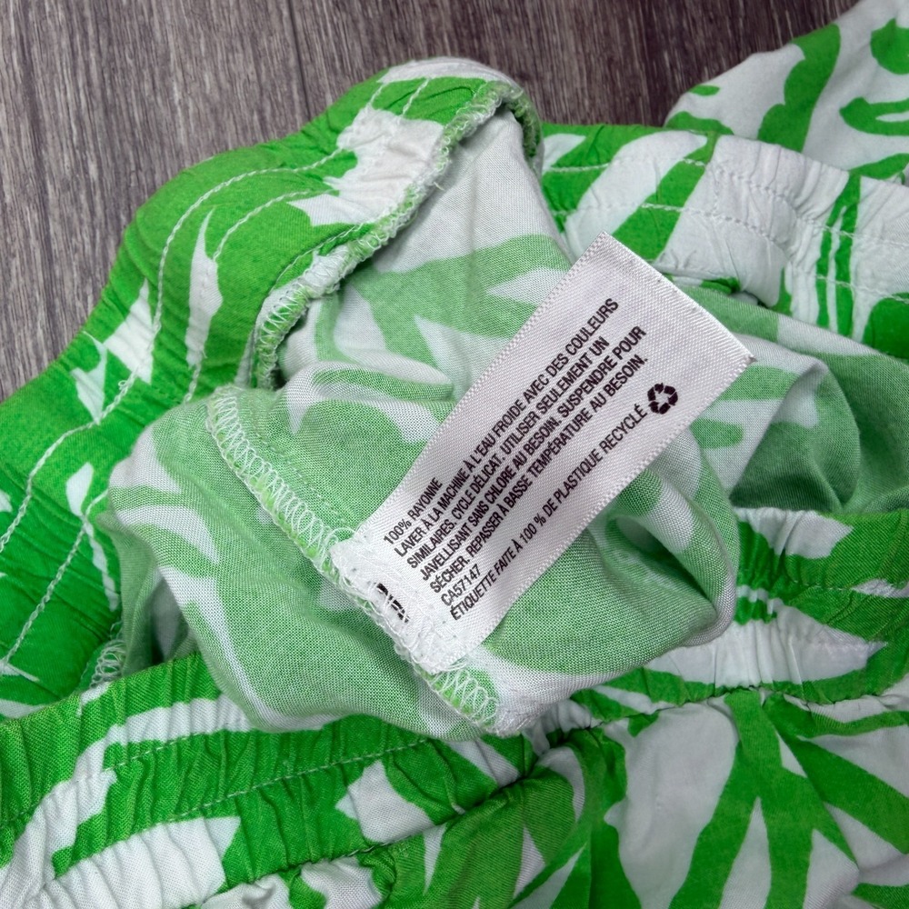 Lily Pulitzer X Target Palazzo Pants Womens XS Green White Palm Tree Tropical - Picture 10 of 16